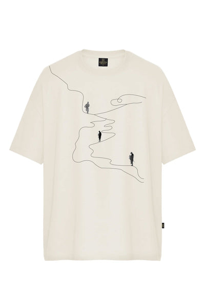 Oversize Baskılı Kısa Kollu Tişört