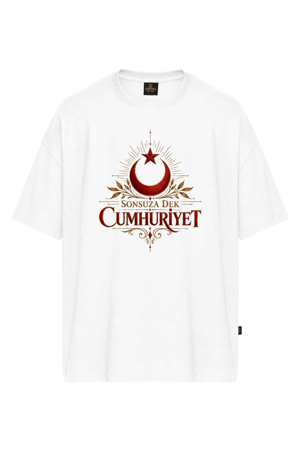 Sonsuza Dek Cumhuriyet Baskılı %100 Pamuk Oversize Tişört