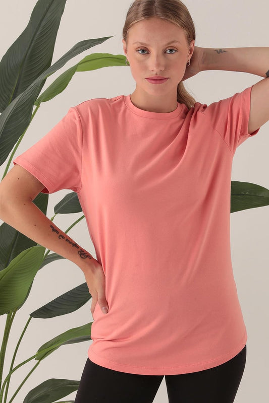 Bisiklet Yaka Basic Tişört - Bej - 1010025.00002