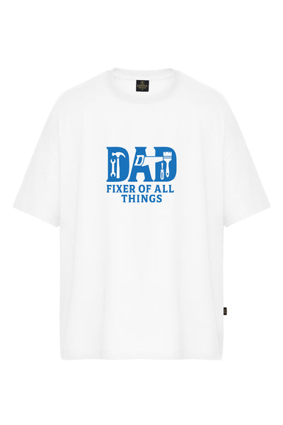 Böyük ölçülü Ata Fiksatoru Hər Şey Naxışlı T-Shirt EP0004 