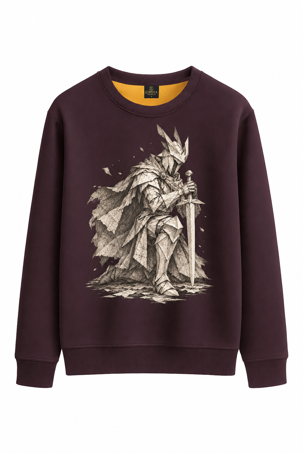 Origami Şövalye Baskılı Sweatshirt