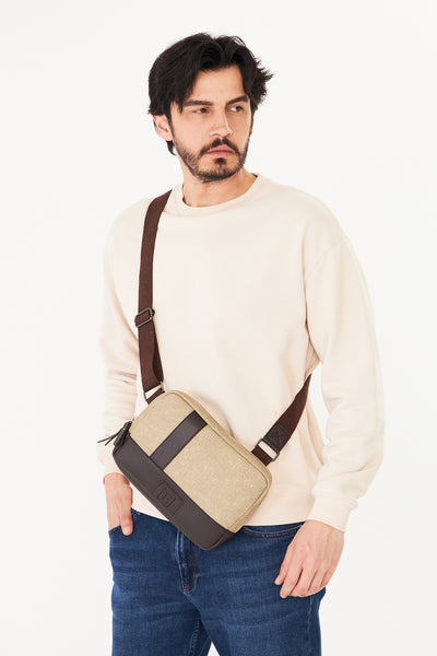 Unisex Hasır Dokulu Çapraz Omuz Çantası