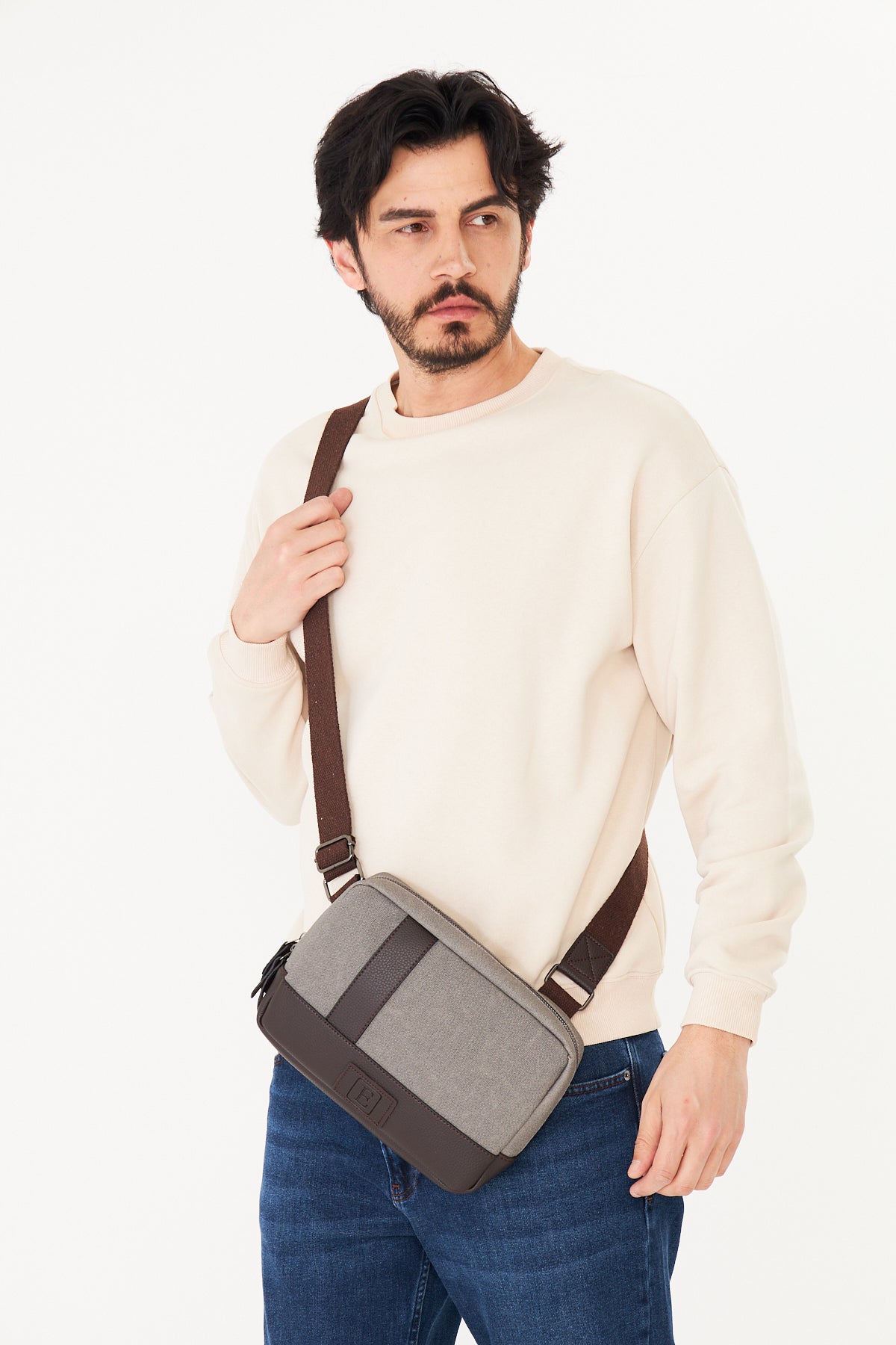 Unisex Hasır Dokulu Çapraz Omuz Çantası