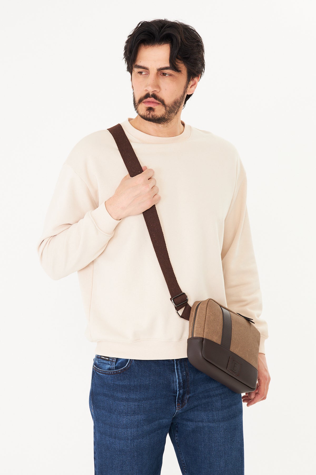 Unisex Hasır Dokulu Çapraz Omuz Çantası