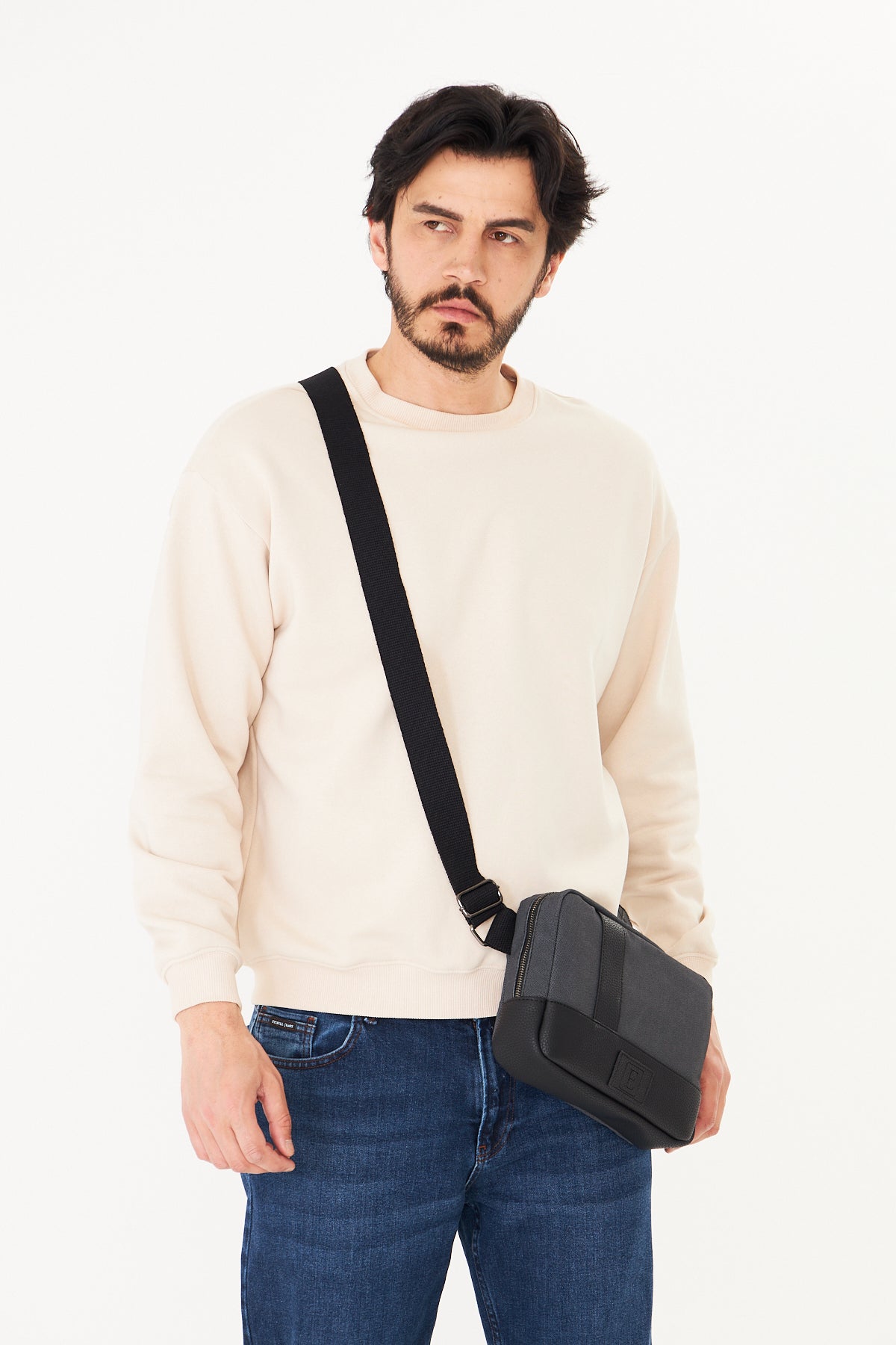 Unisex Hasır Dokulu Çapraz Omuz Çantası