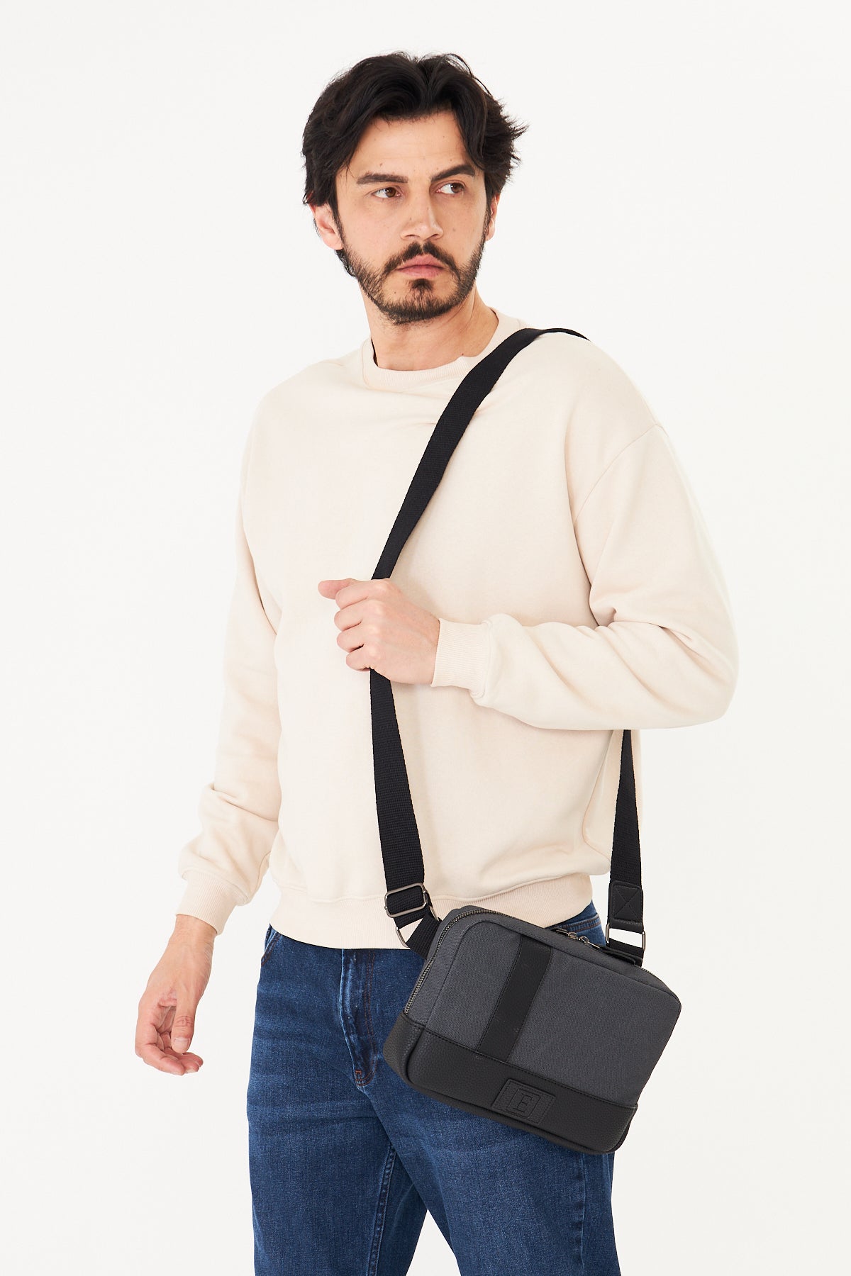 Unisex Hasır Dokulu Çapraz Omuz Çantası
