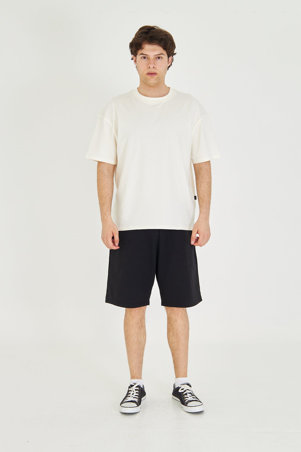 Basic Tişört Oversize - Ekru