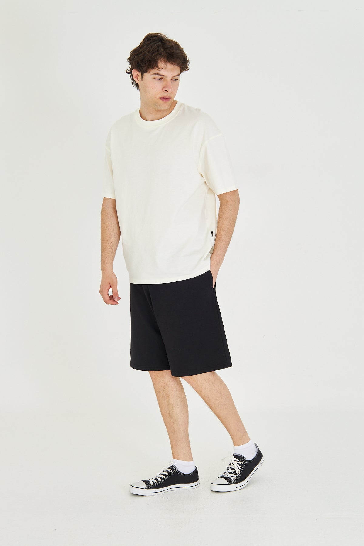 Basic Tişört Oversize - Ekru