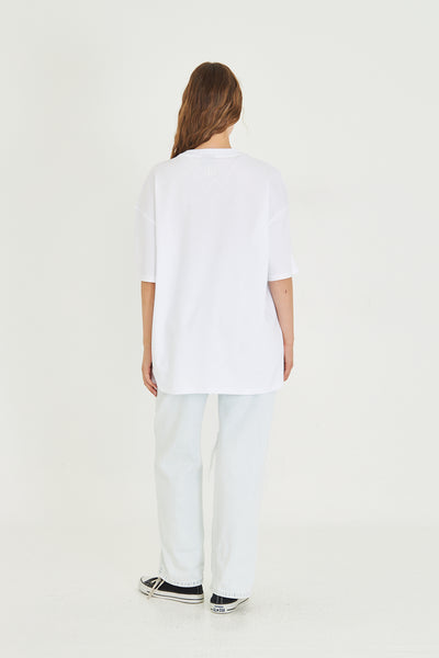 Oversize Baskılı Kısa Kollu Tişört