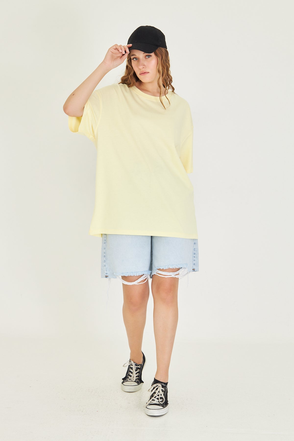 Basic Tişört Oversize - Sarı
