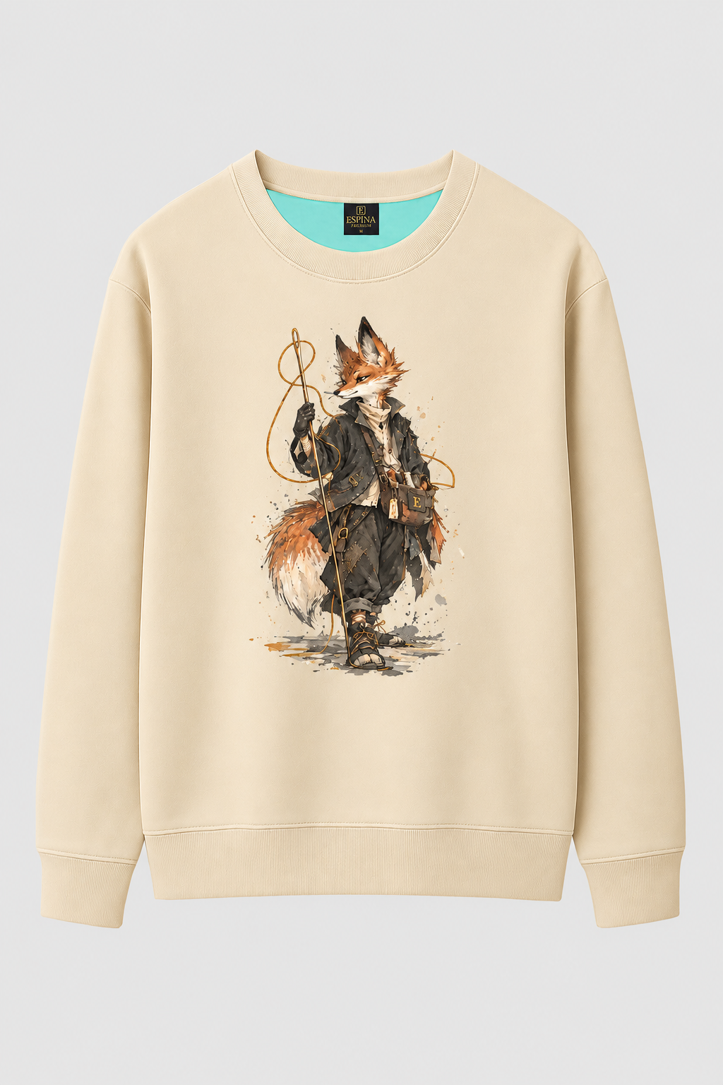Gezgin Tilki Baskılı Sweatshirt