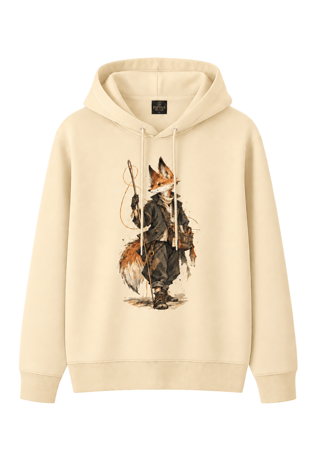 Gezgin Tilki Baskılı Kapüşonlu Unisex Sweatshirt