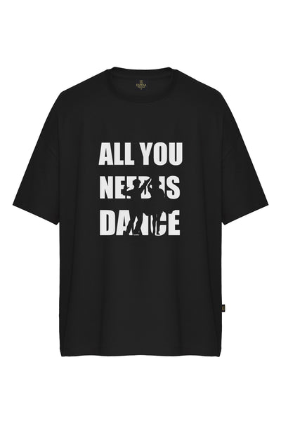 Oversize Baskılı Kısa Kollu Tişört