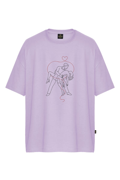 Oversize Baskılı Kısa Kollu Tişört