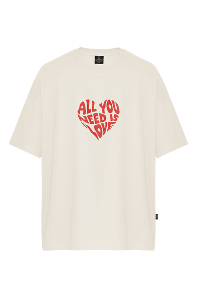 Oversize Baskılı Kısa Kollu Tişört