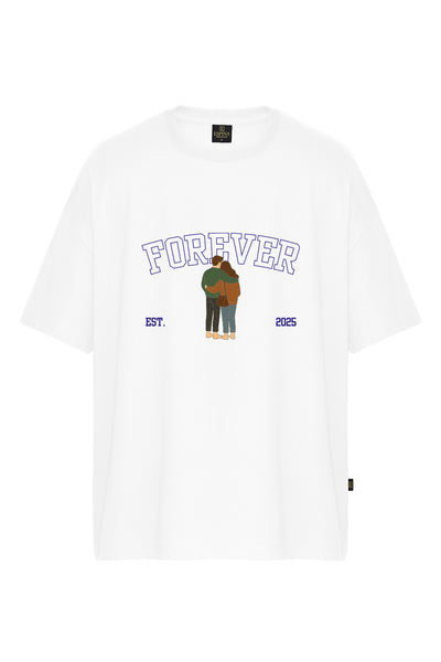 Oversize Baskılı Kısa Kollu Tişört