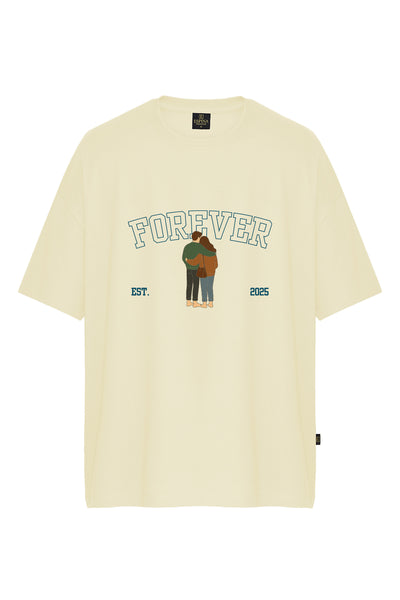 Oversize Baskılı Kısa Kollu Tişört