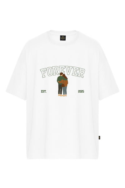 Oversize Baskılı Kısa Kollu Tişört