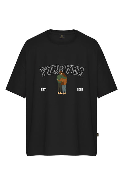 Oversize Baskılı Kısa Kollu Tişört