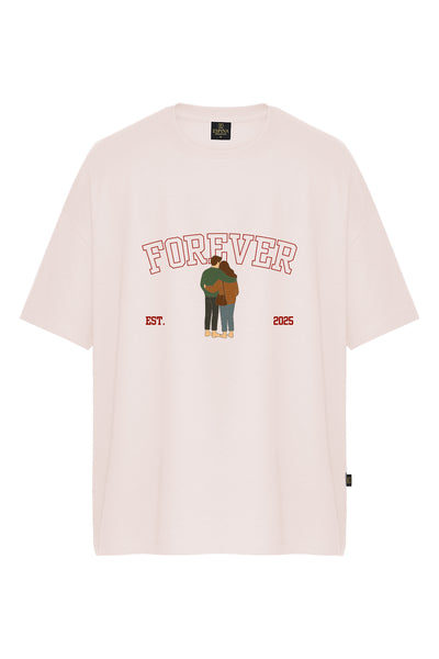 Oversize Baskılı Kısa Kollu Tişört