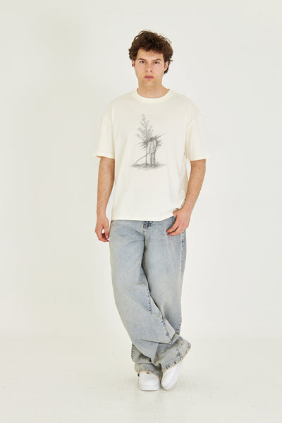 Kara Kalem Tasarım Oversize Tişört