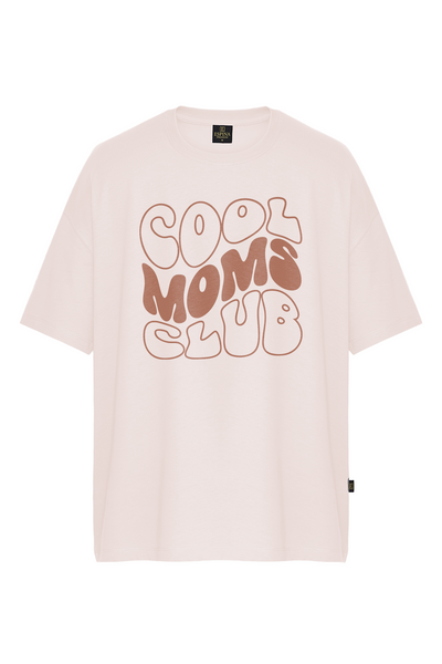 Oversize Cool Moms Club Printed T-shirt