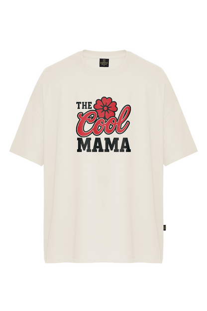 Oversize The Cool Mama Baskılı Tişört