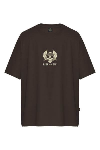 Oversize Baskılı Kısa Kollu Tişört